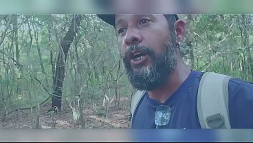Guapo barbudo se deja empotrar en el bosque